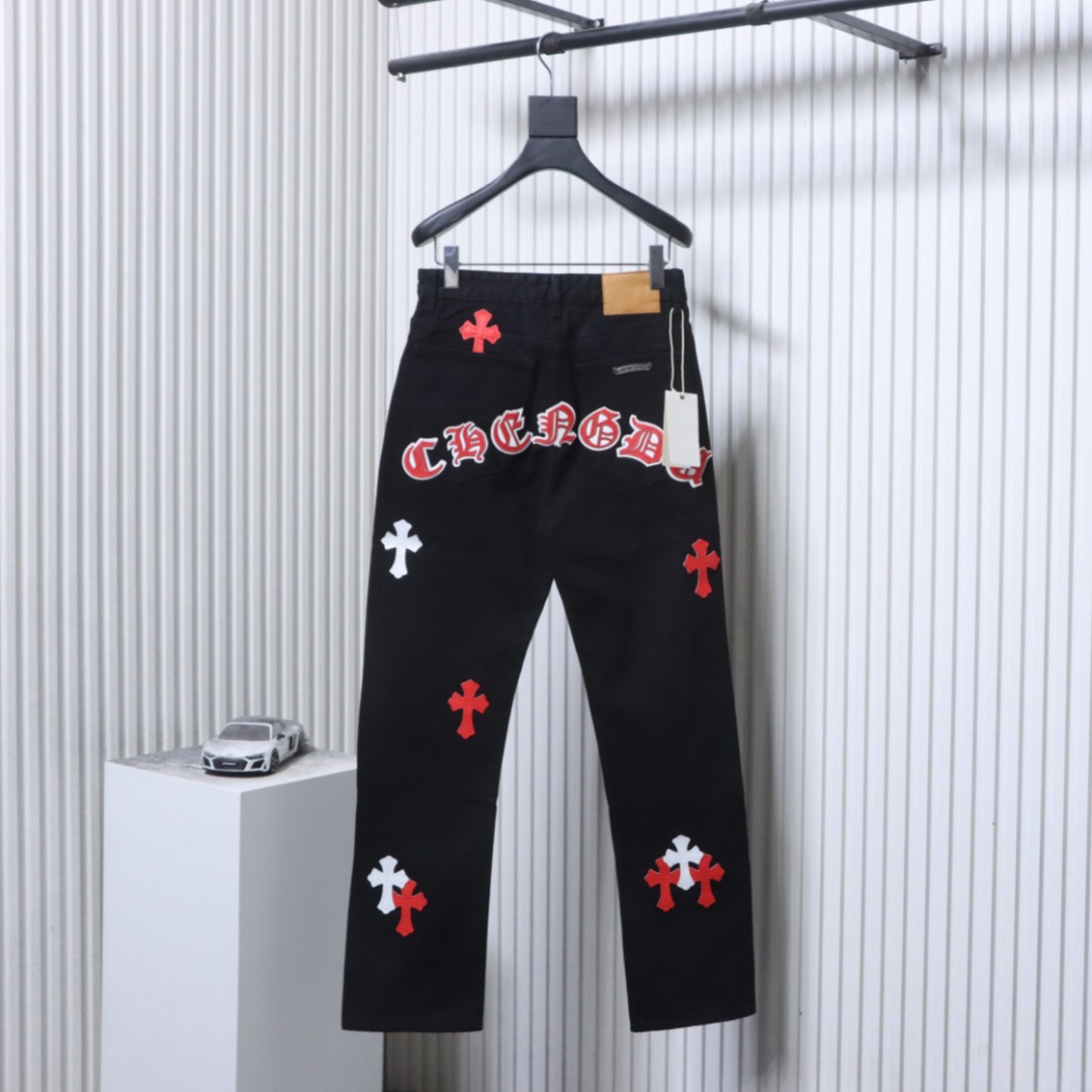 Back CH Sanskrit Cross Patch Washed Jeans