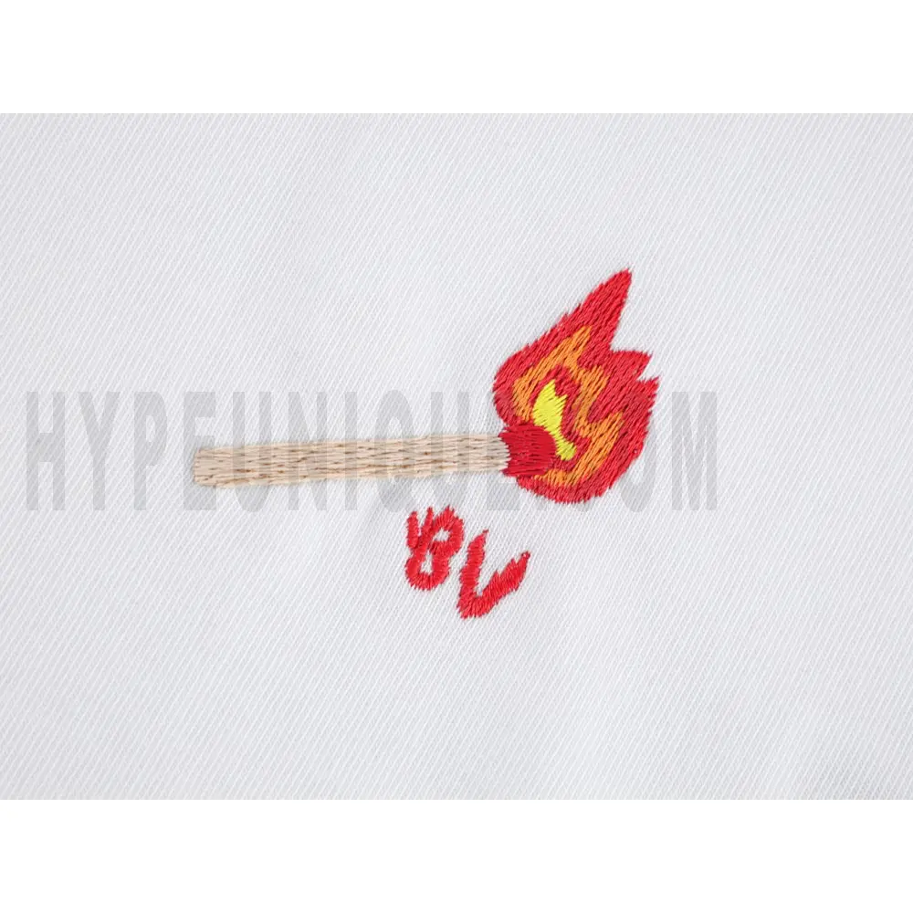Embroidered graphic on the side of the T-shirt