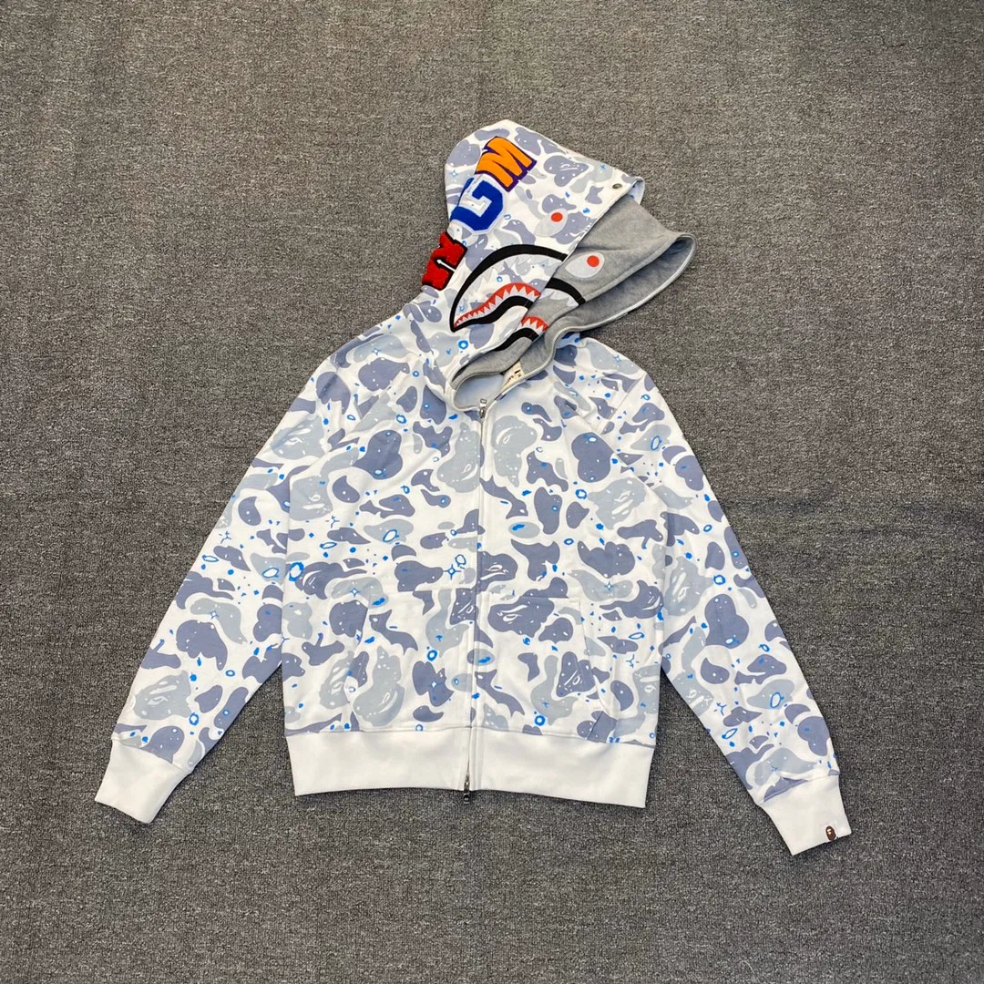 BAPE Space Camo Shark Glow-in-the-Dark Zip-Up Hoodie