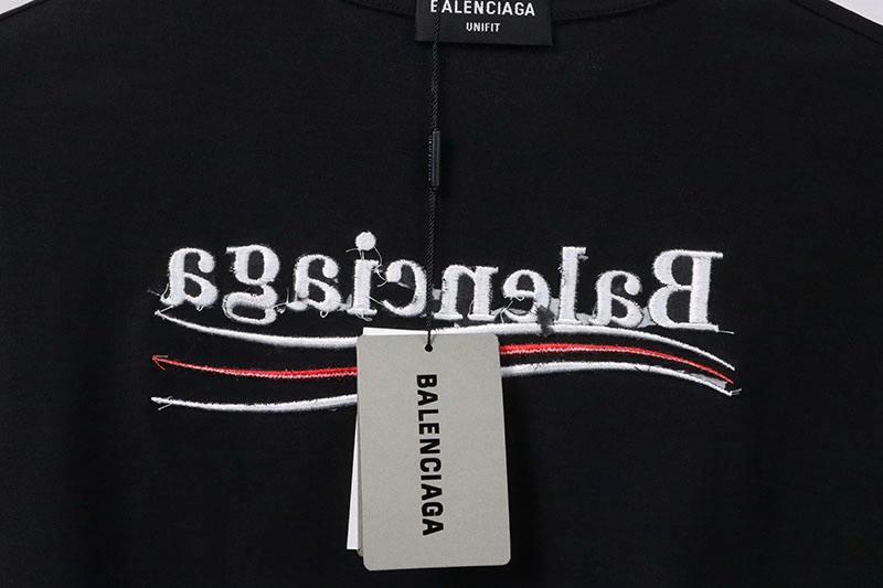 Balenciaga Classic Black White Letter Logo Print T-shirt