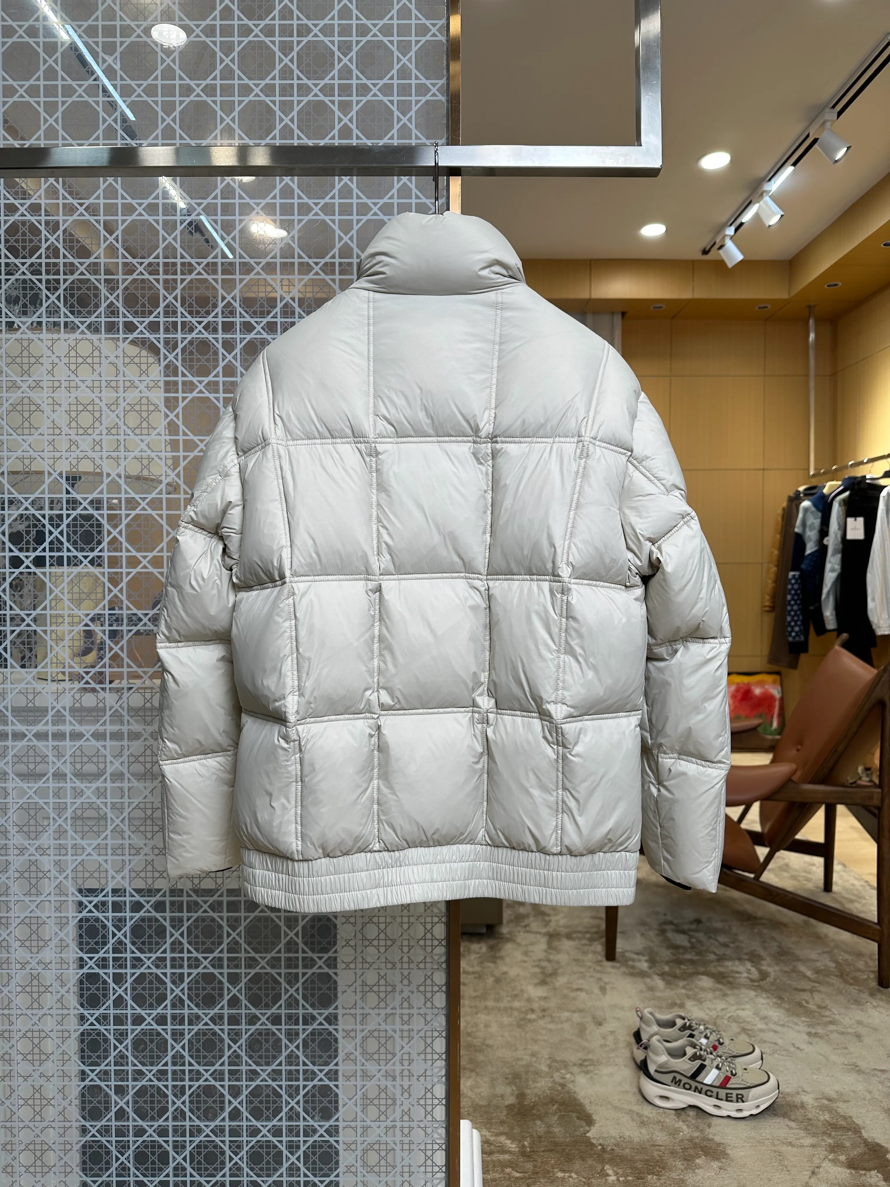 Back View Triangle Logo Quilted Down Jacket