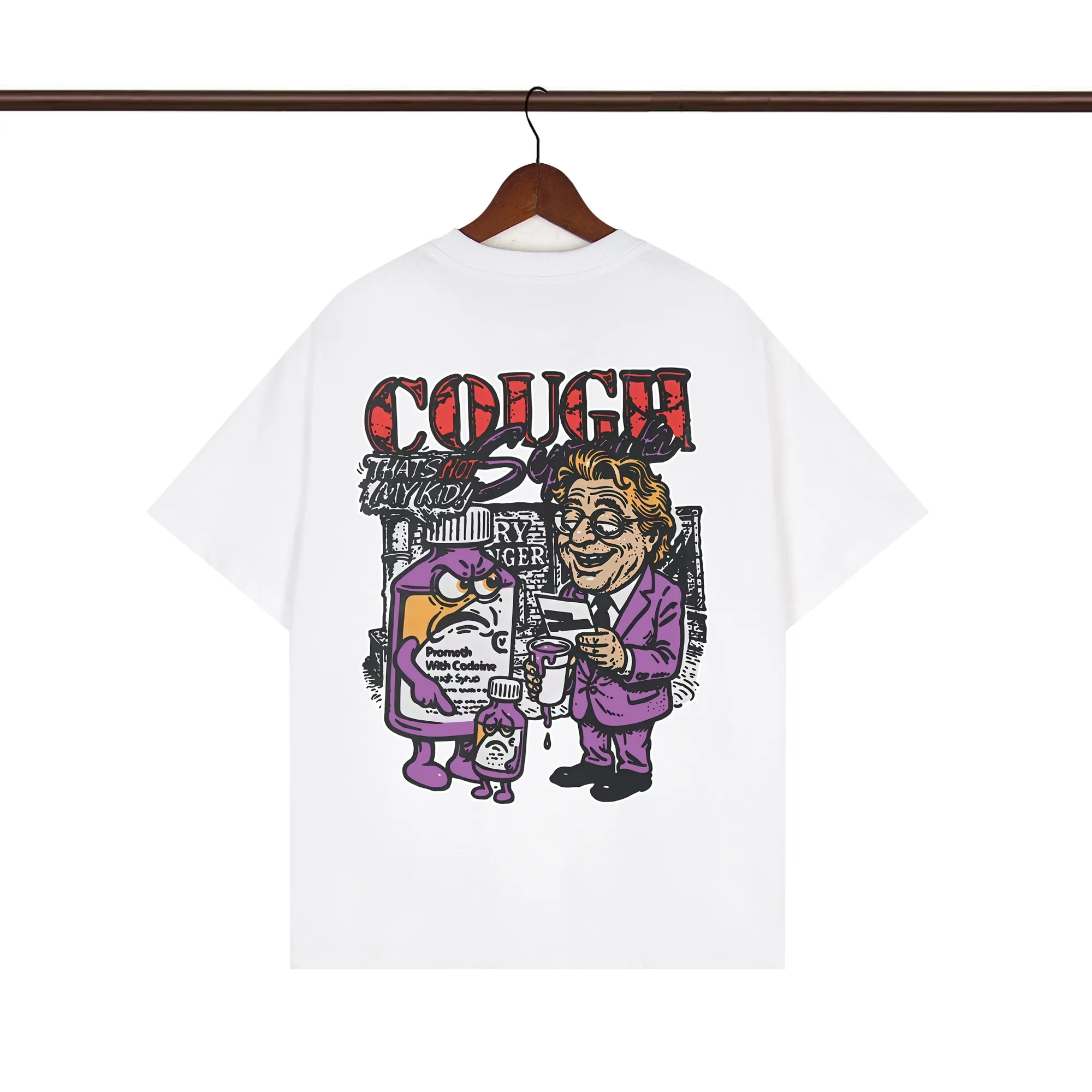 Back of That’s A Awful Lot Of Cough Syrup Pharmacist Cartoon Graphic T-Shirt