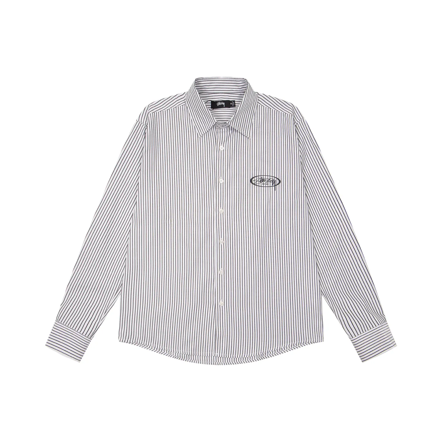 Stussy Standard Logo Striped Cotton Long-Sleeve Shirt