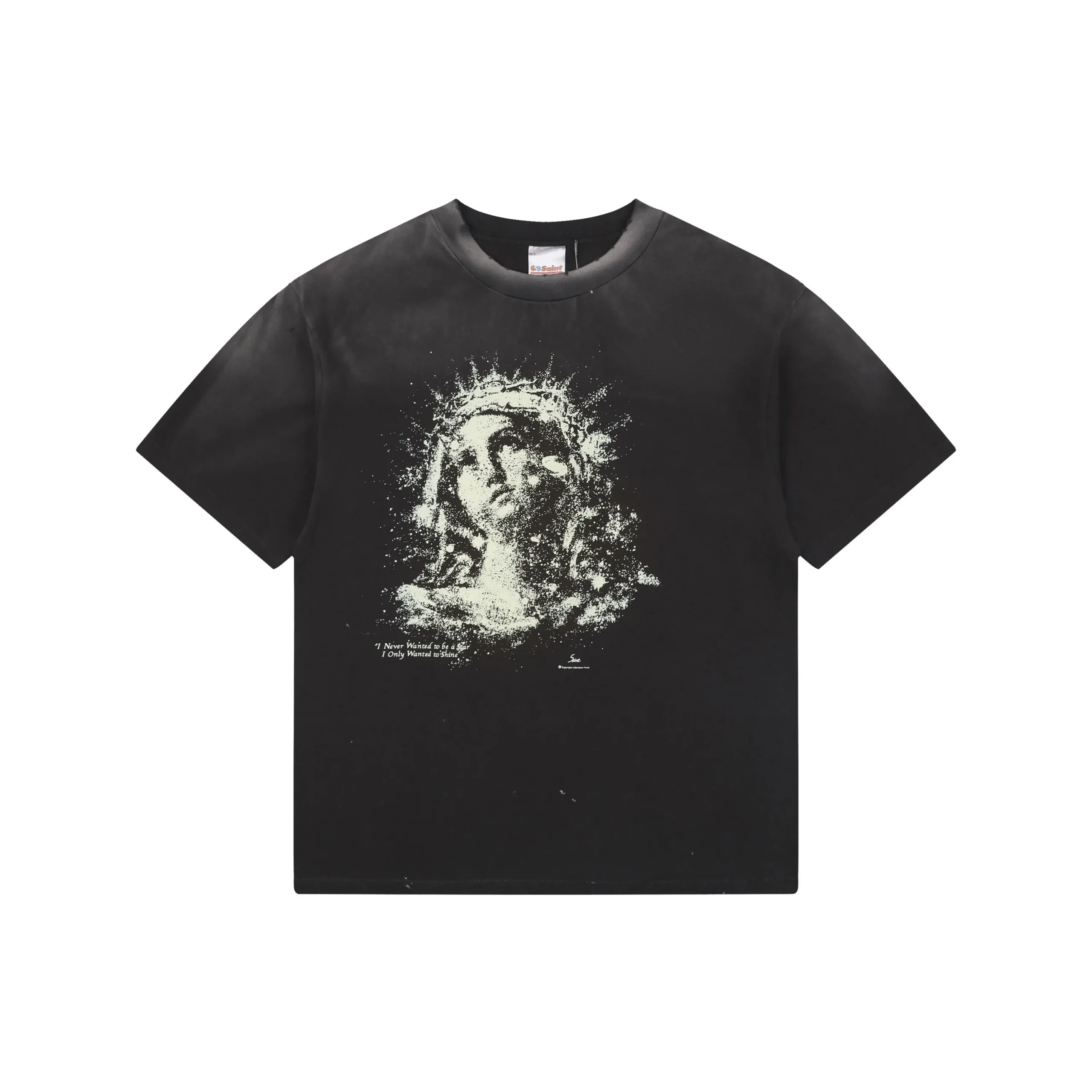 Saint Michael Glowing Thorns Madonna Print T-Shirt