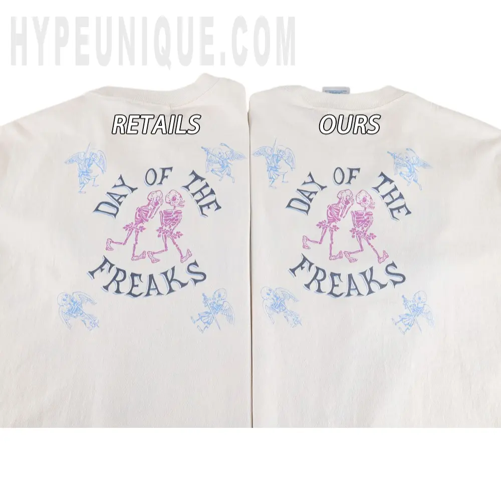 Printed graphic on the back of the garment