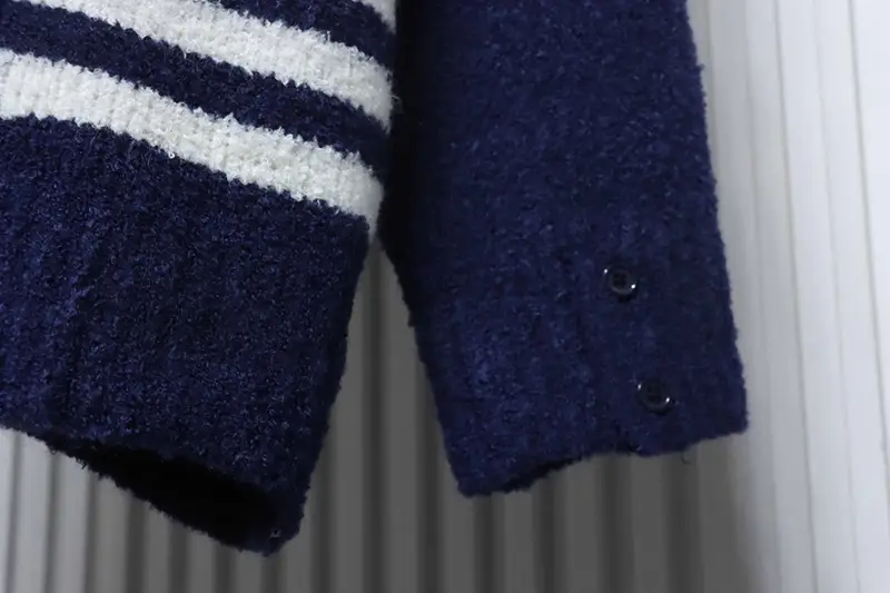 TB Four-Stripe Crew Neck Sweater Sleeves