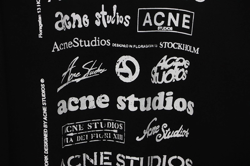 Acne Multi-Label Full-Print Logo T-Shirt