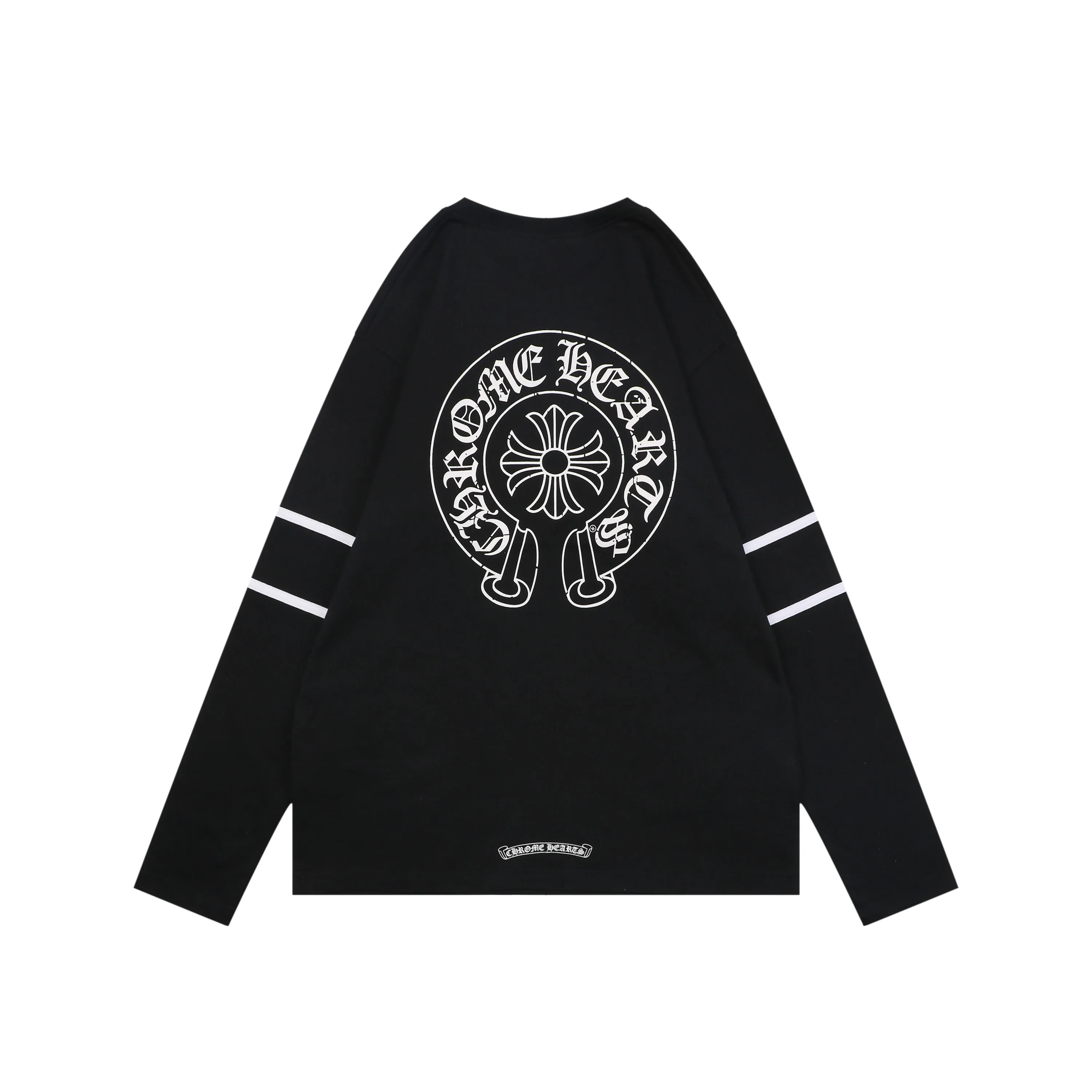 Back CH 33 Sanskrit Cross Print Long-Sleeve Shirt