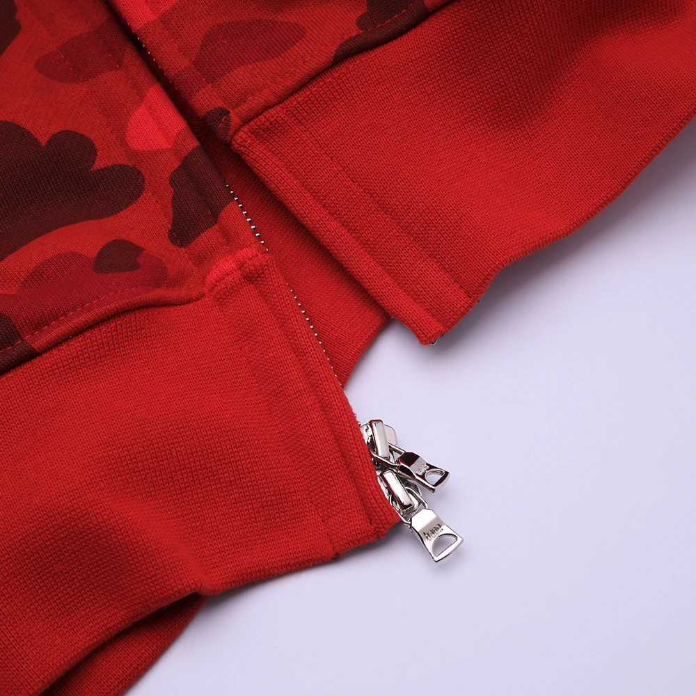 Shark Full Zip Hoodie Double Hood (Blue/ Red /Purple)