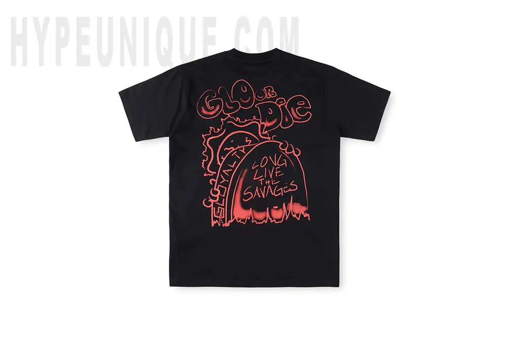 Glo or Die Veteran Tee black back view.