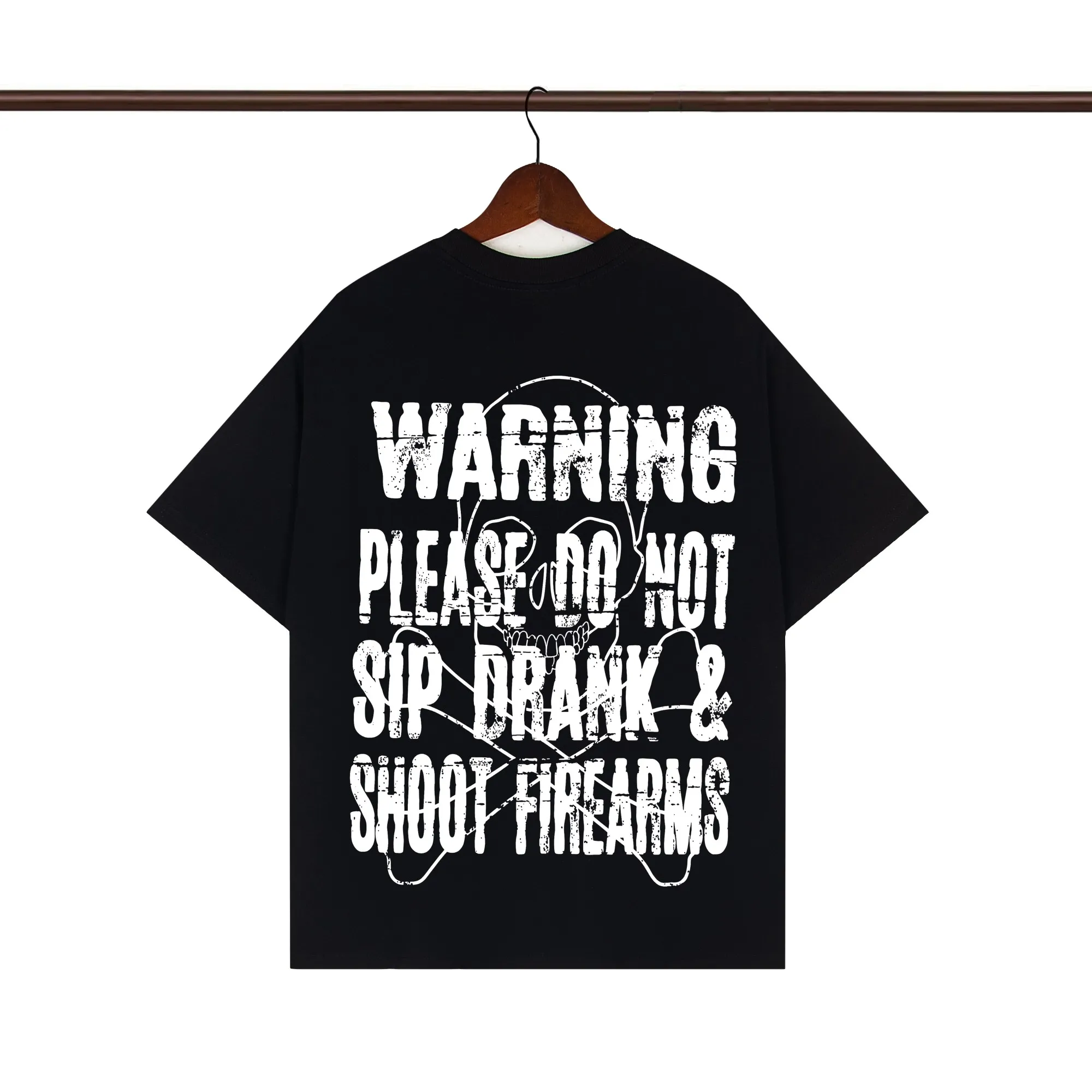Back of That’s A Awful Lot Of Cough Syrup Warning Graphic T-Shirt Color Black