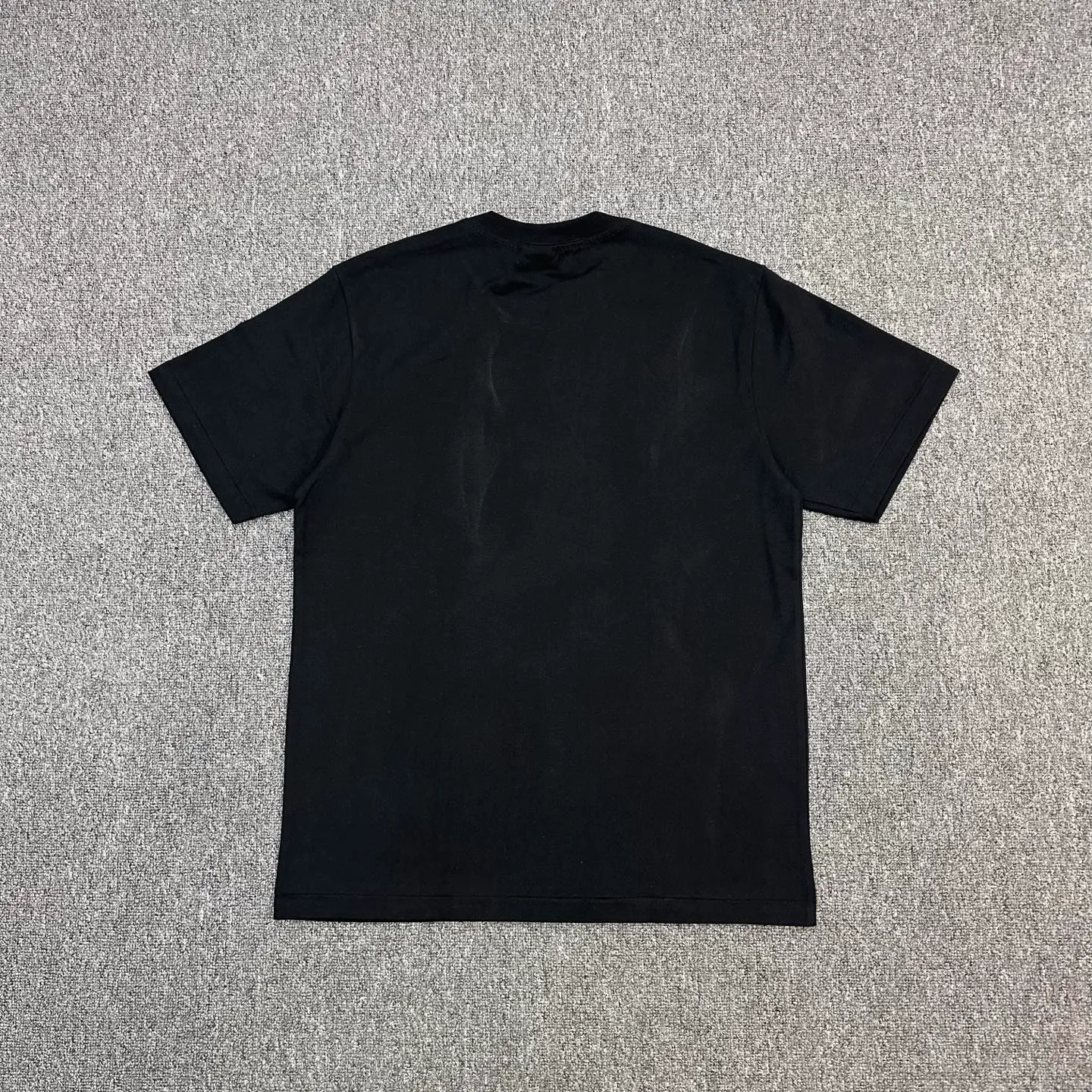 Back of BAPE SS23 Ape Pattern Striped Crew Neck T-Shirt Color Black