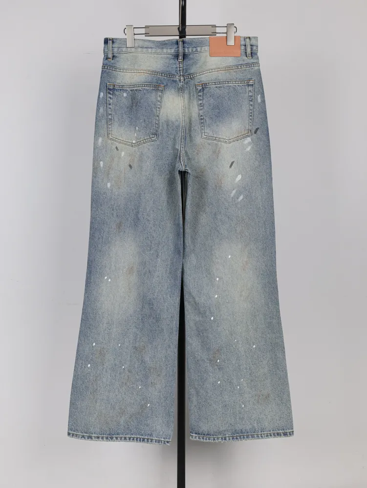 Acne Distressed Splatter Paint Denim Jeans