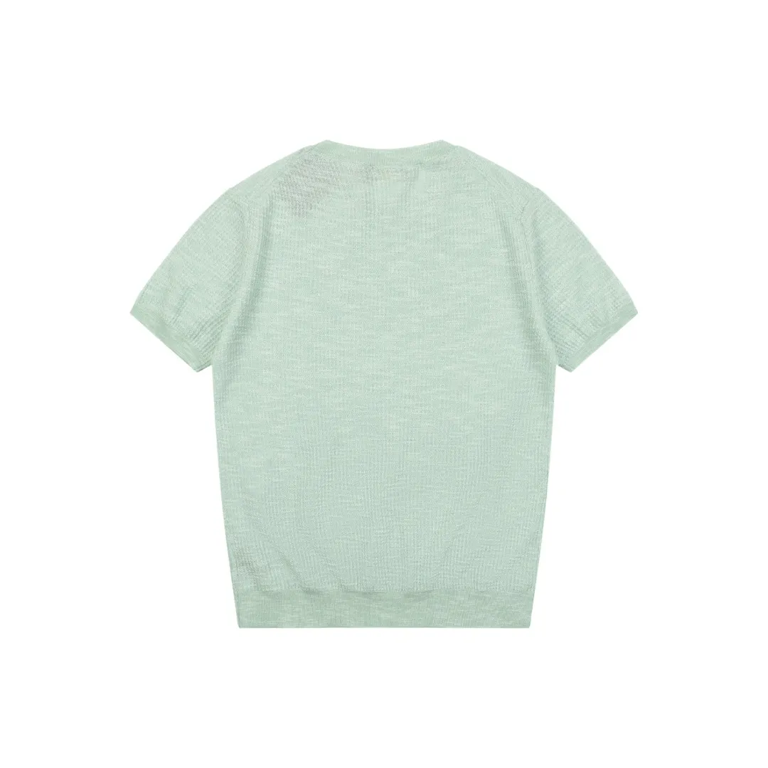 Back LP Honeycomb Knit Silk Linen T-Shirt