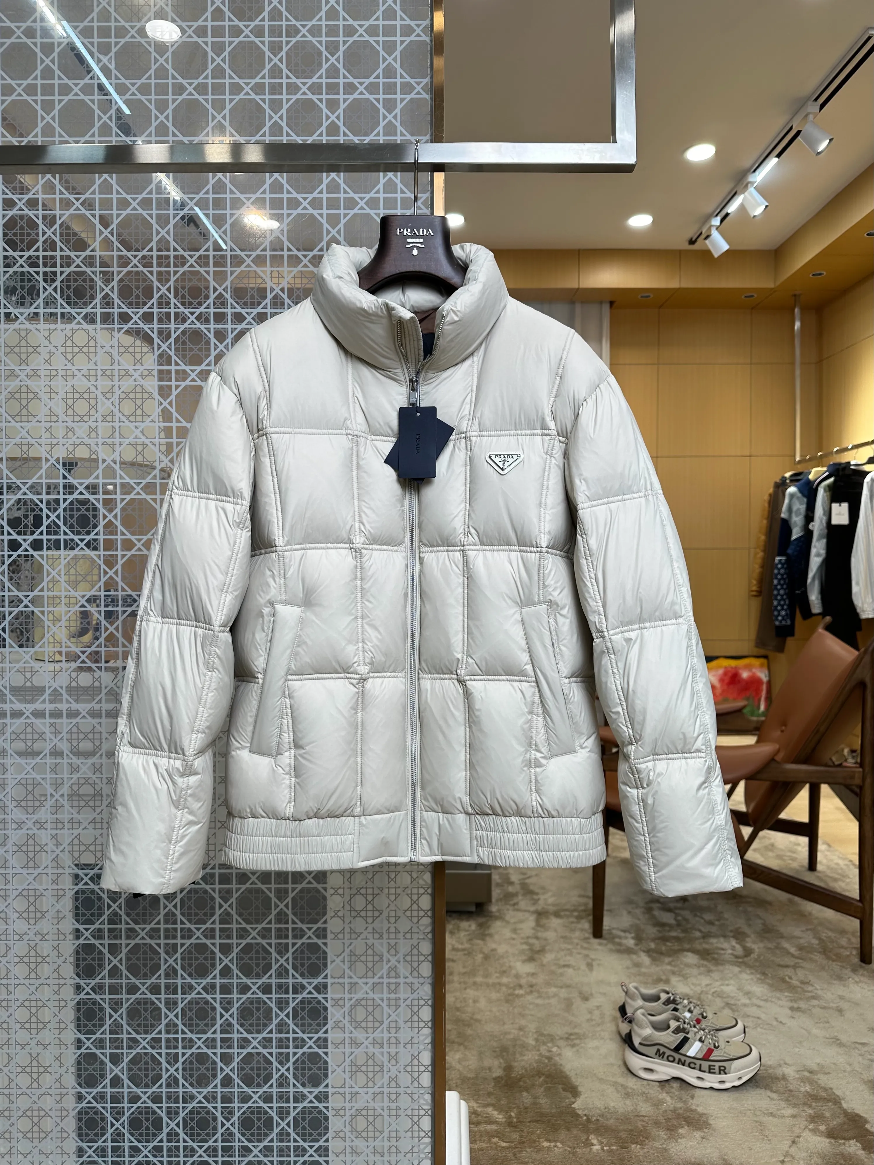 Triangle Logo Quilted Down Jacket