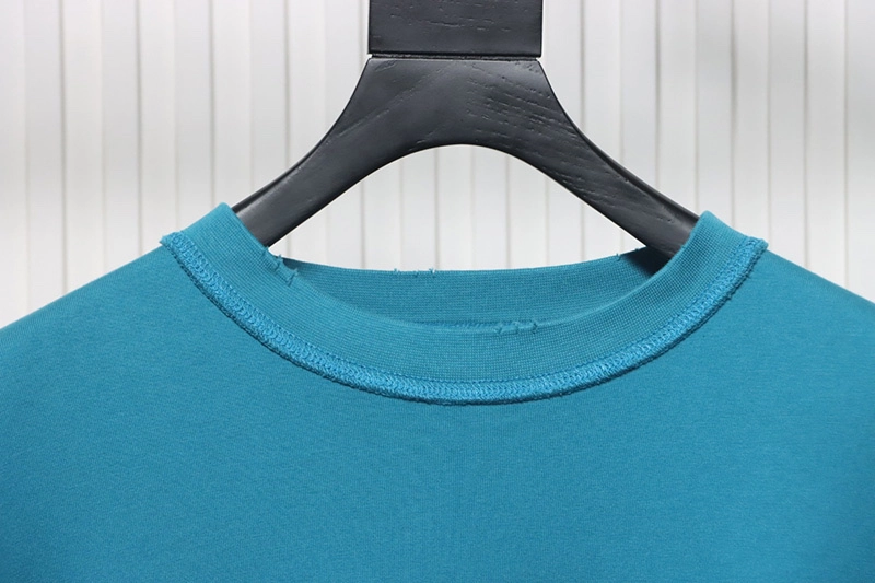 Patch Letter Reverse Stitch Hole T-Shirt
