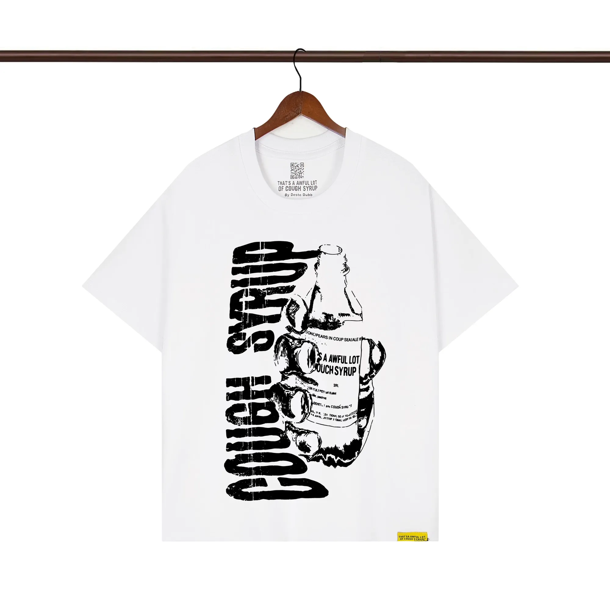 That’s A Awful Lot Of Cough Syrup Warning Graphic T-Shirt Color White