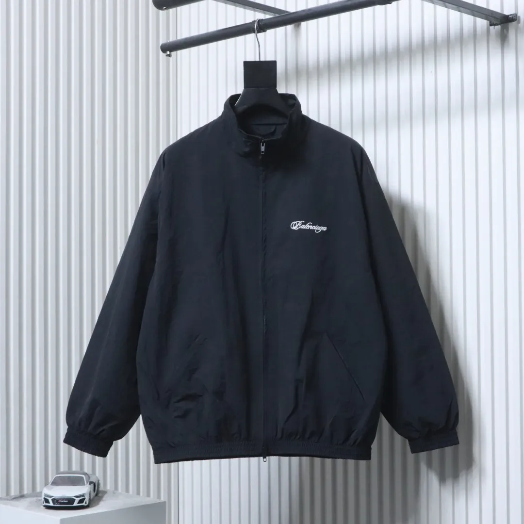 Cursive Signature Embroidered Tracksuit Jacket