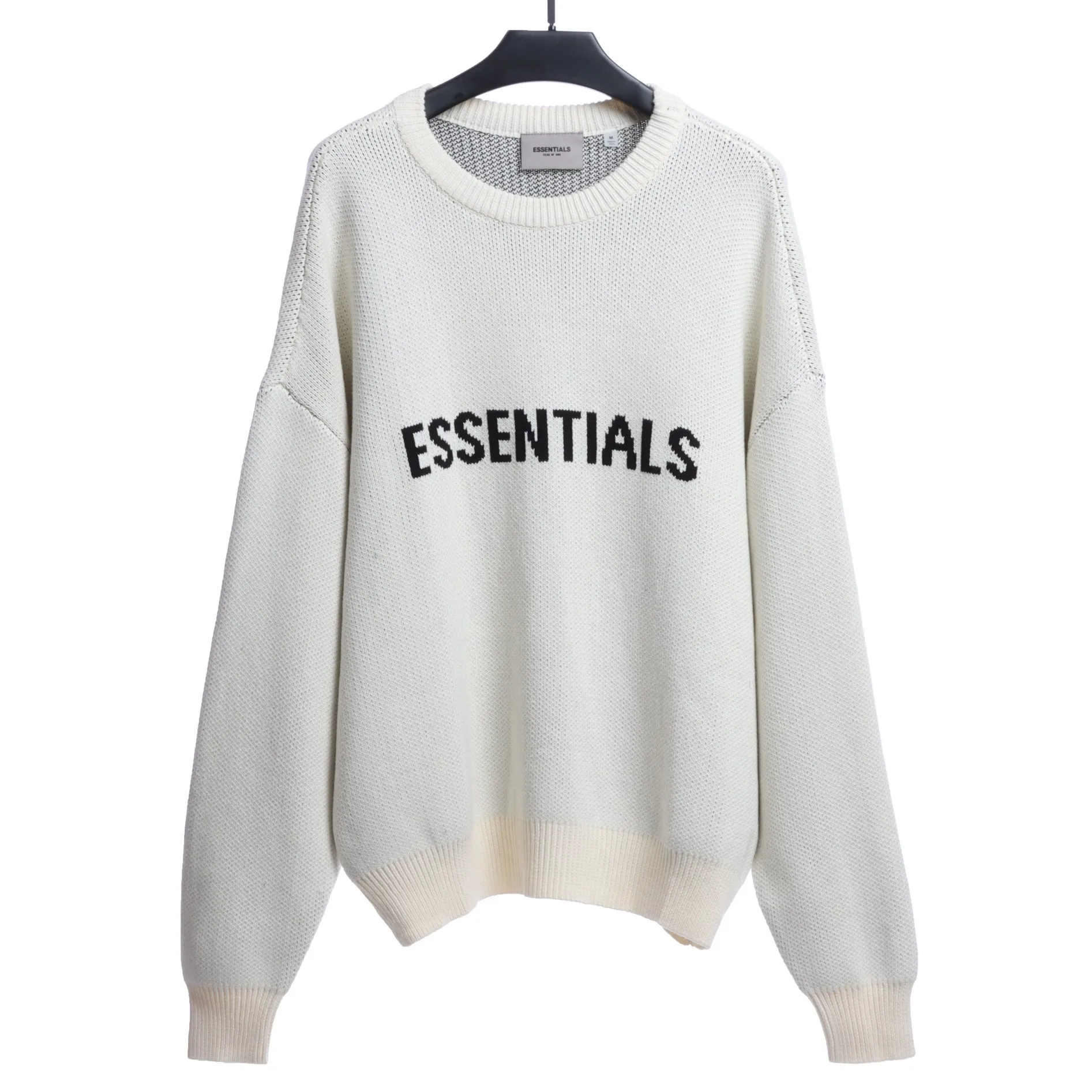 Letter jacquard crew neck sweater