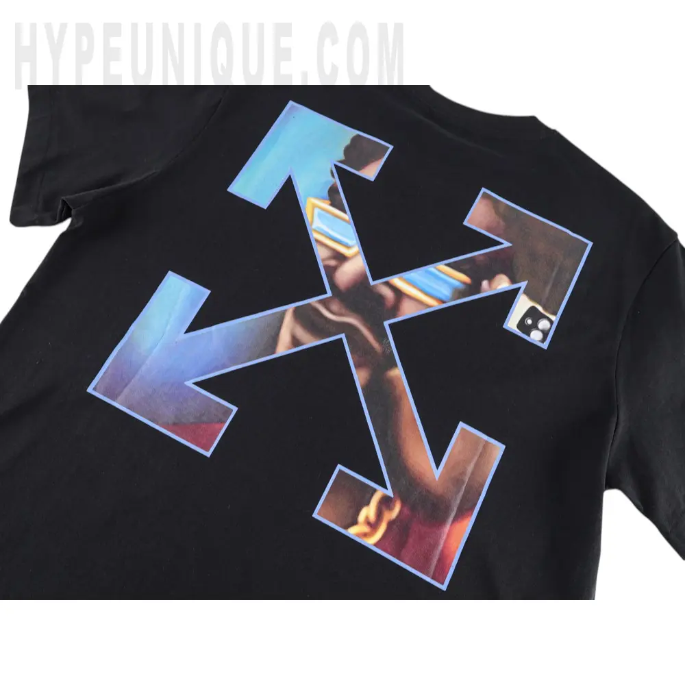 Printed graphic on the back of the clothes
