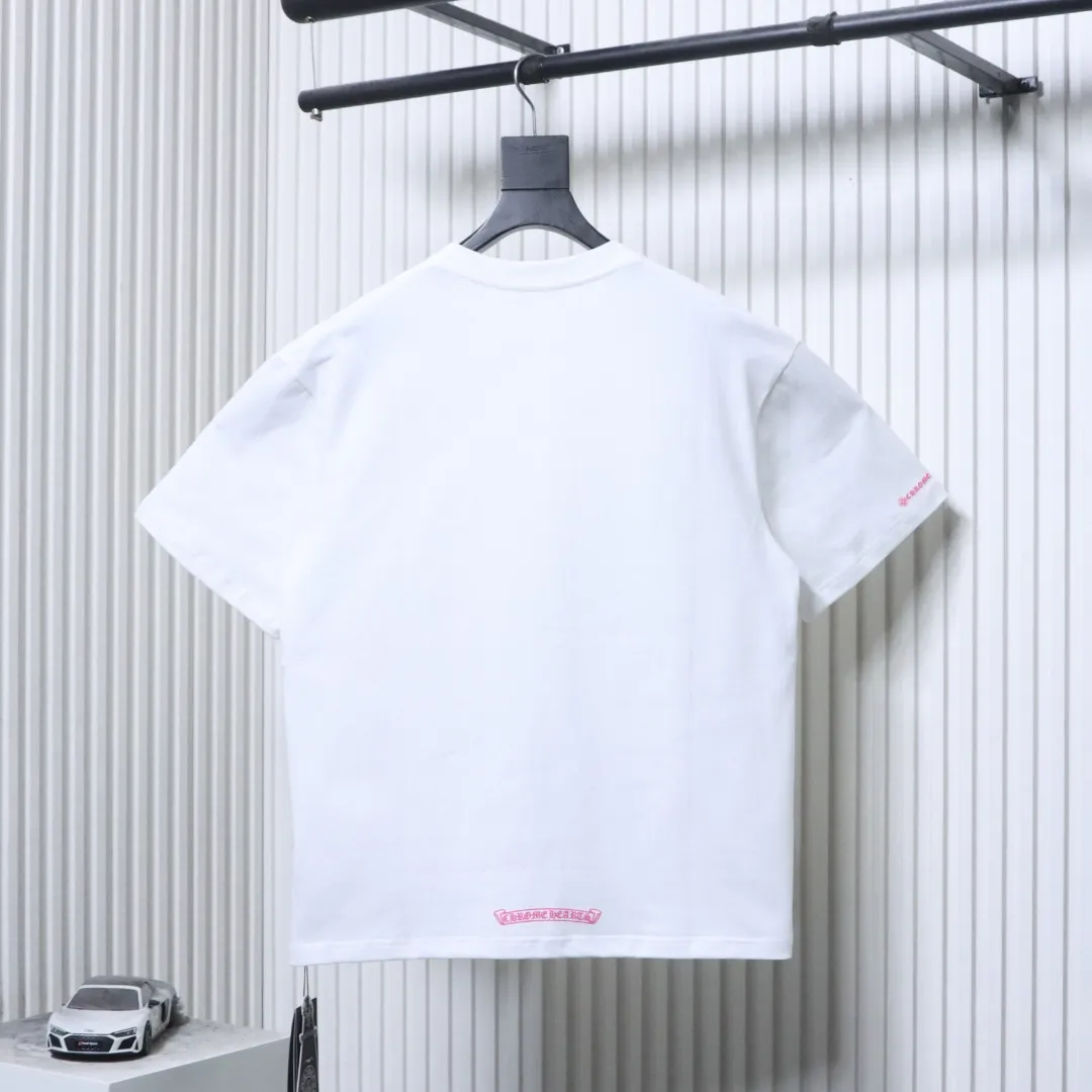 Back CH Pocket Letter Print Cotton T-Shirt