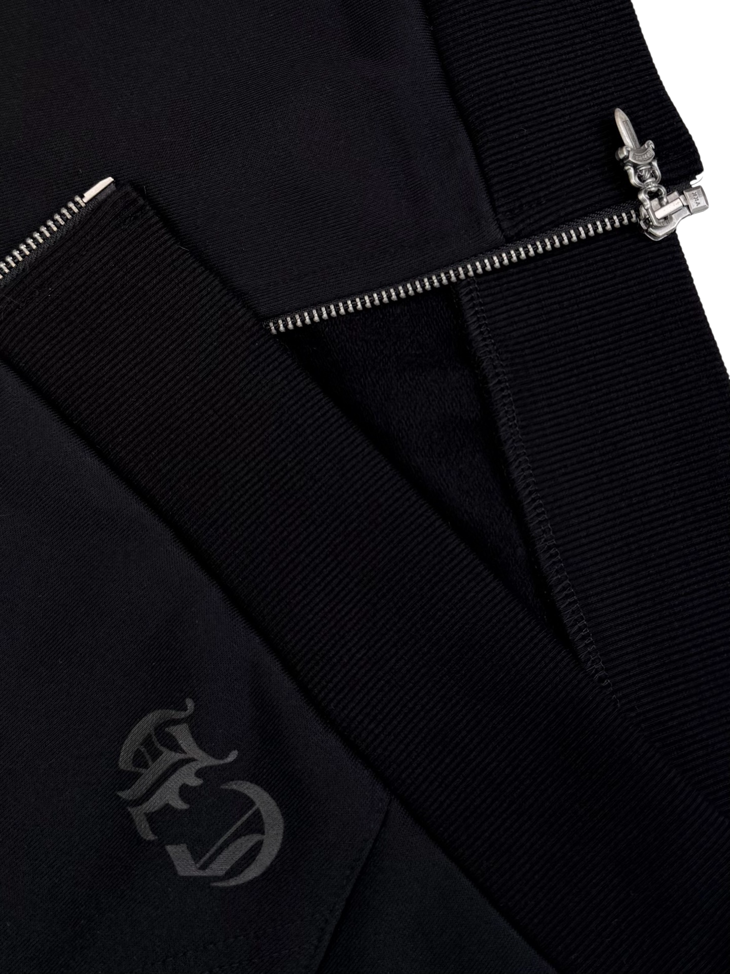 Black hoodie with floral designs