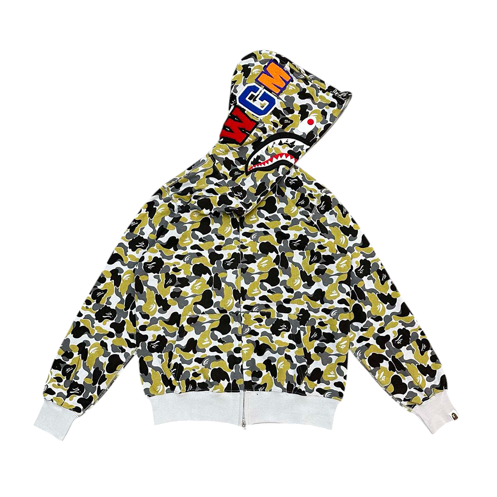 Front view of BAPE Store Hangzhou Separate Shark Full Zip Hoodie Black Green