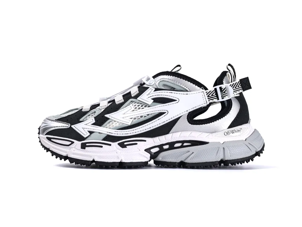 Off-White Be Right Back Silver Black Sneakers Left Side View