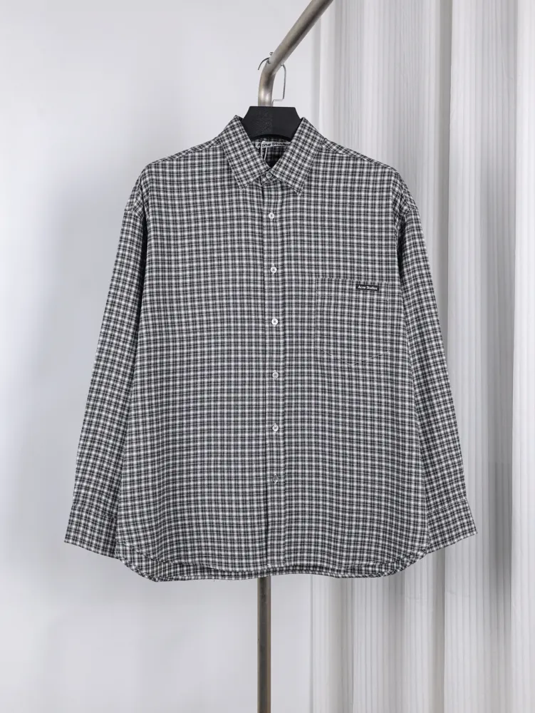 Acne Oversized Plaid Sirospun Cotton Shirt