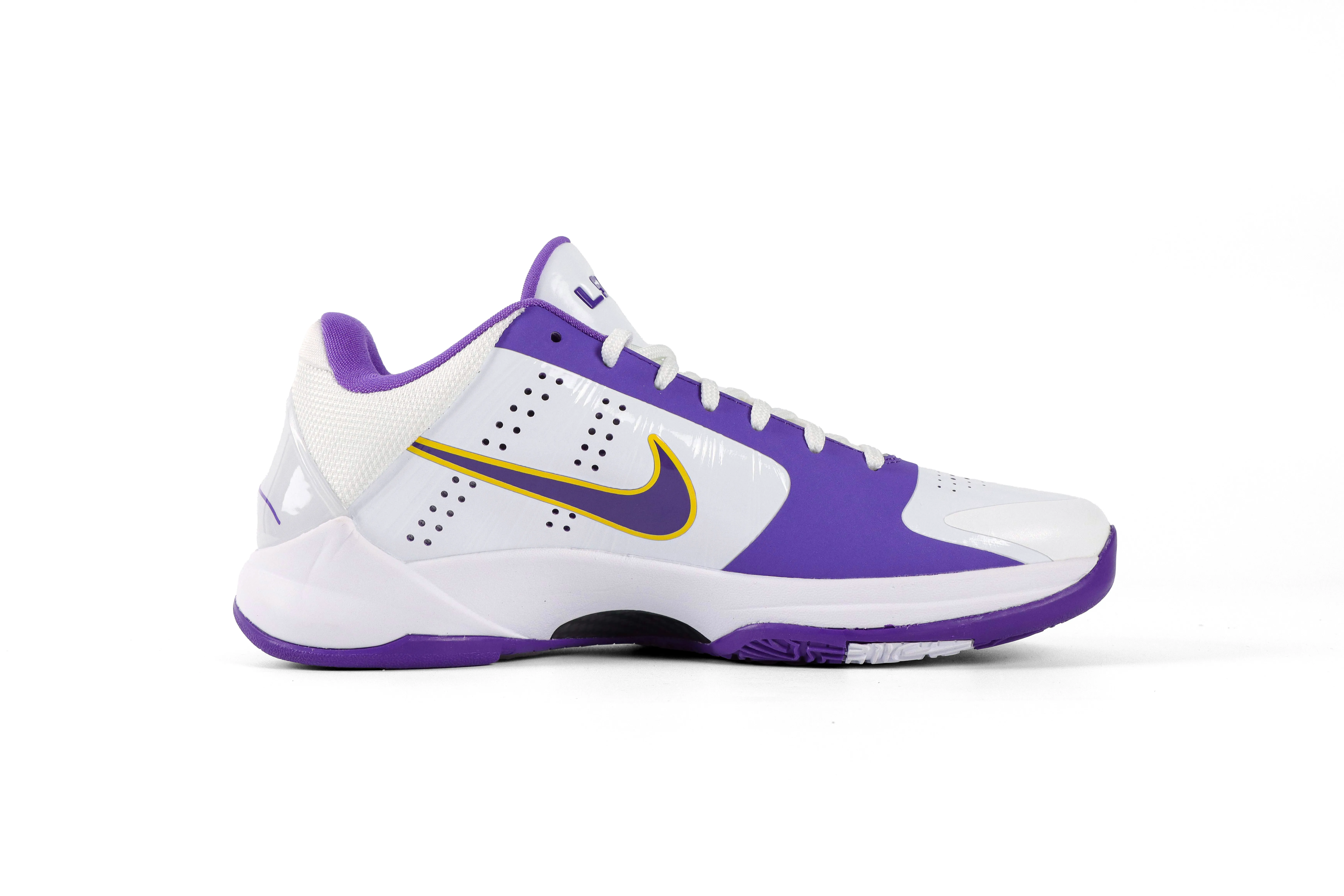 Kobe 5 Protro White Purple Gold Sneakers Right Side View