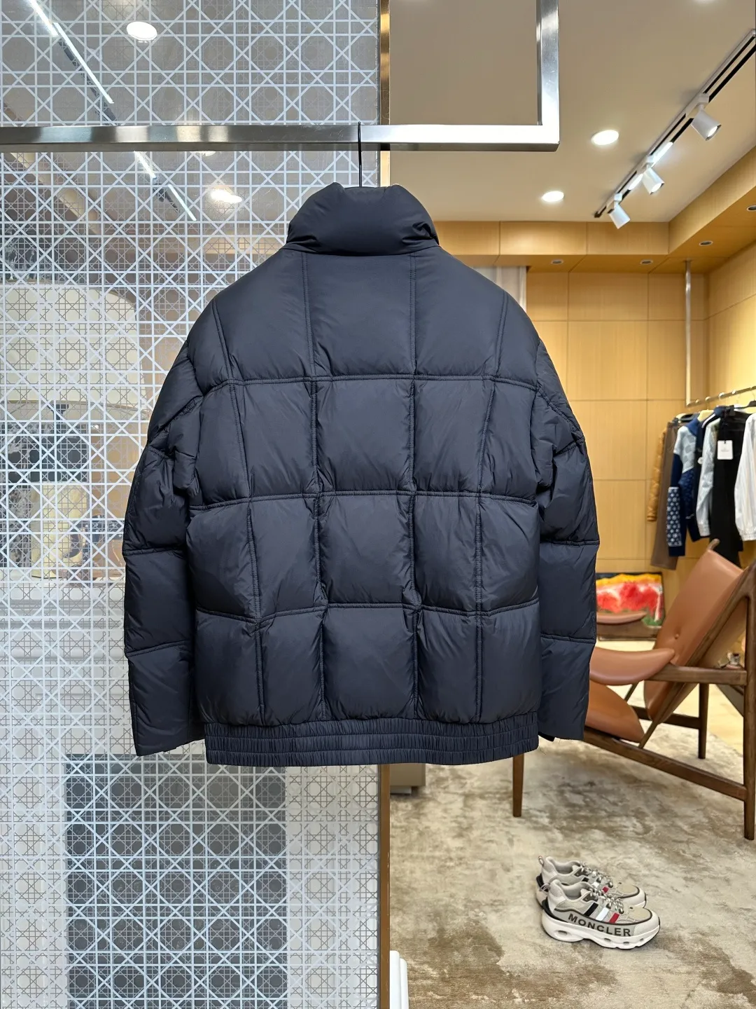 Back View Triangle Logo Quilted Down Jacket