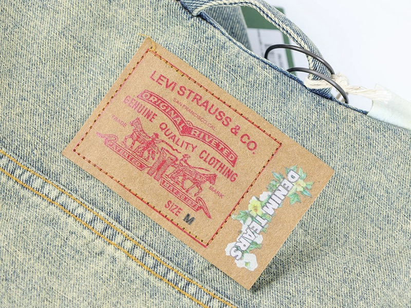 Denim Tears Distressed Graffiti Print Denim Jacket