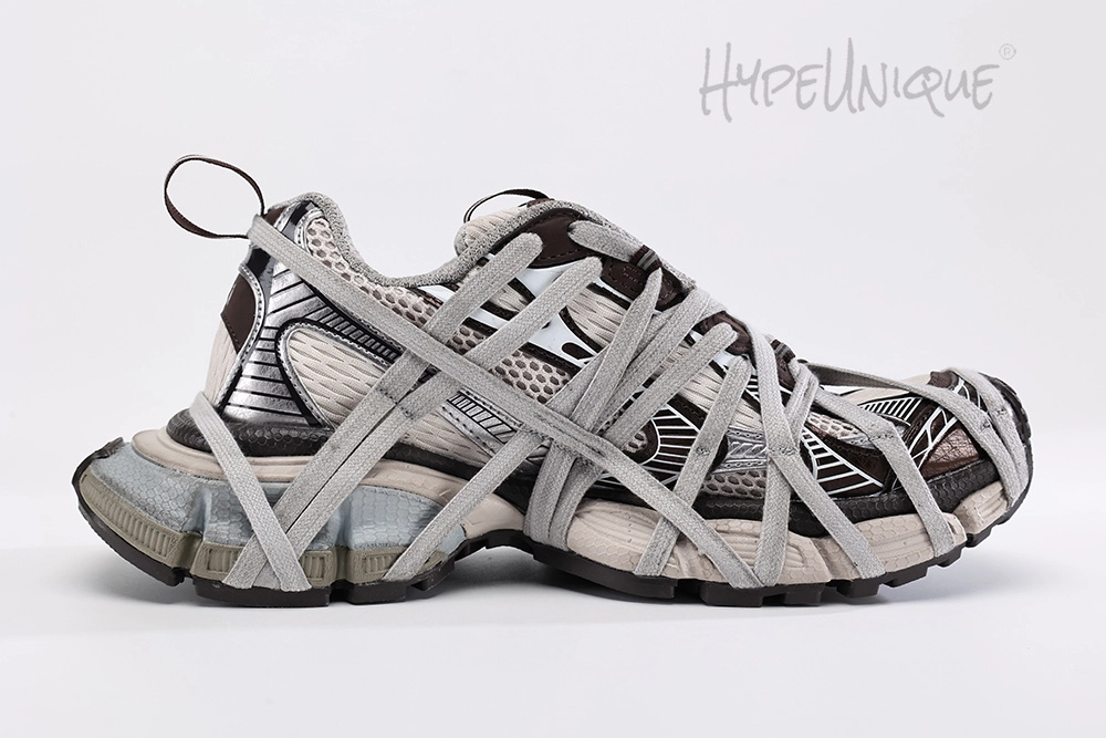 Chunky Mesh Sneakers Brown/Grey/Beige