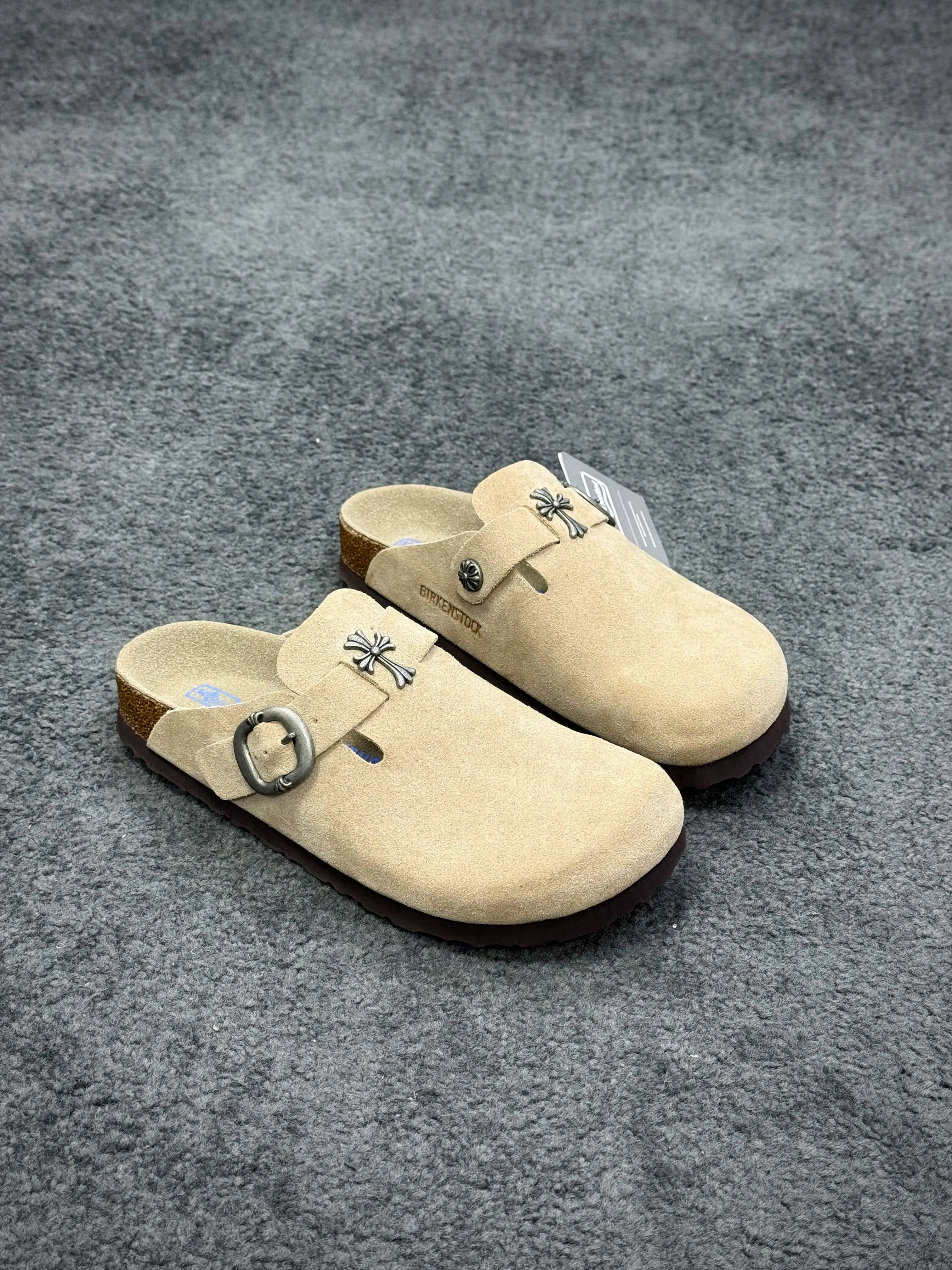 CH x BK Boston Suede Clogs Angeled View
