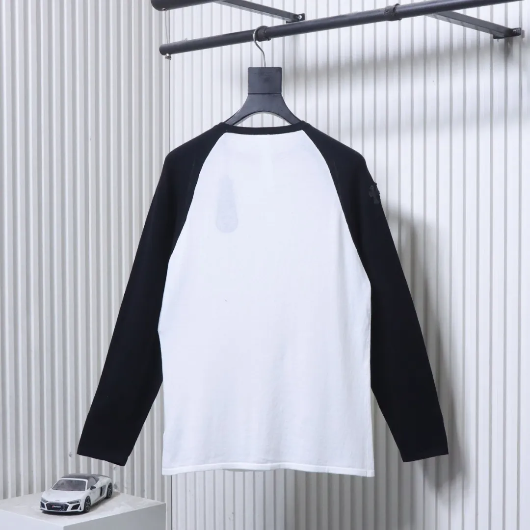 Back View CH Color Block Raglan Knit Long Sleeve Shirt
