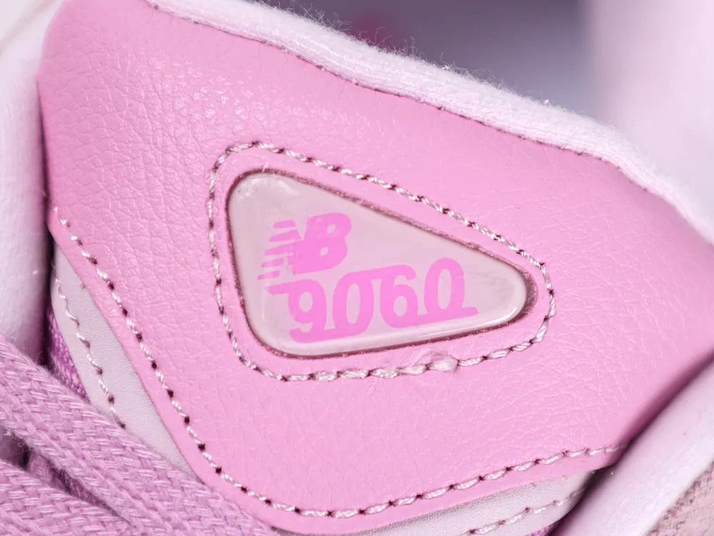 New Balance 9060 Pink Overdye ASOS Exclusive tongue logo patch