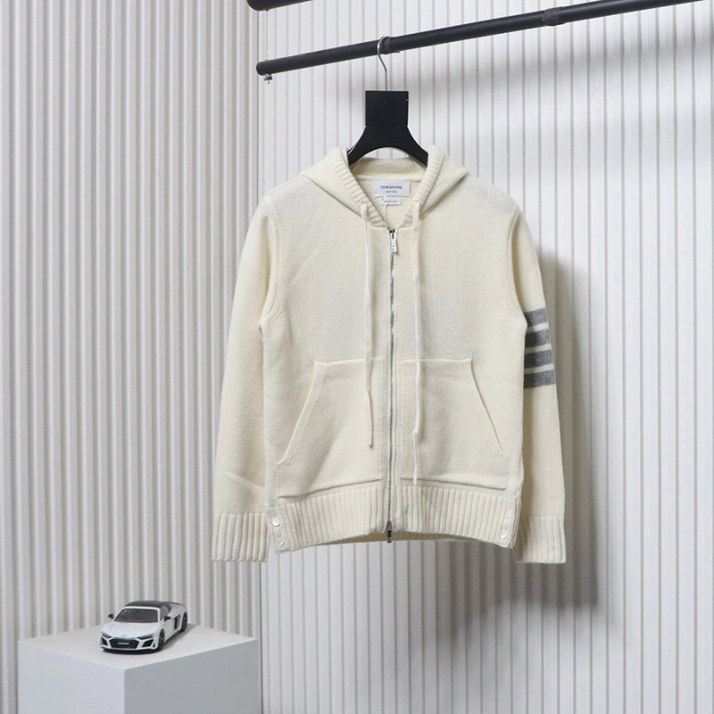 TB 4-Bar Rose Wool Hooded Jacket