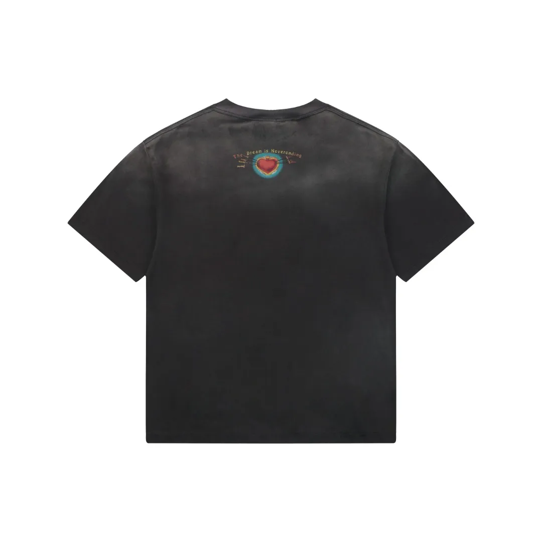 Back Saint Michael Heart-Piercing Sword Vintage Graphic T-Shirt