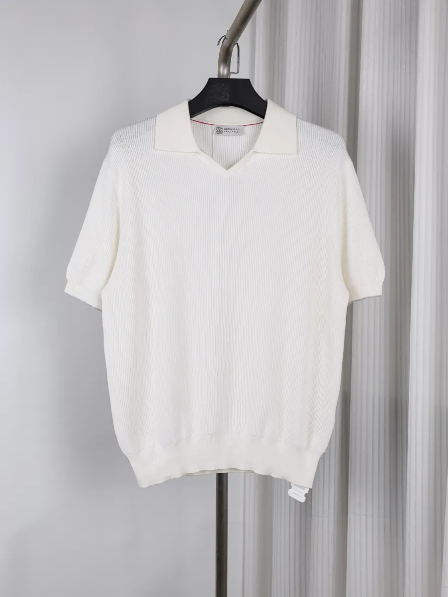 Seagull Neck Cotton Sweater