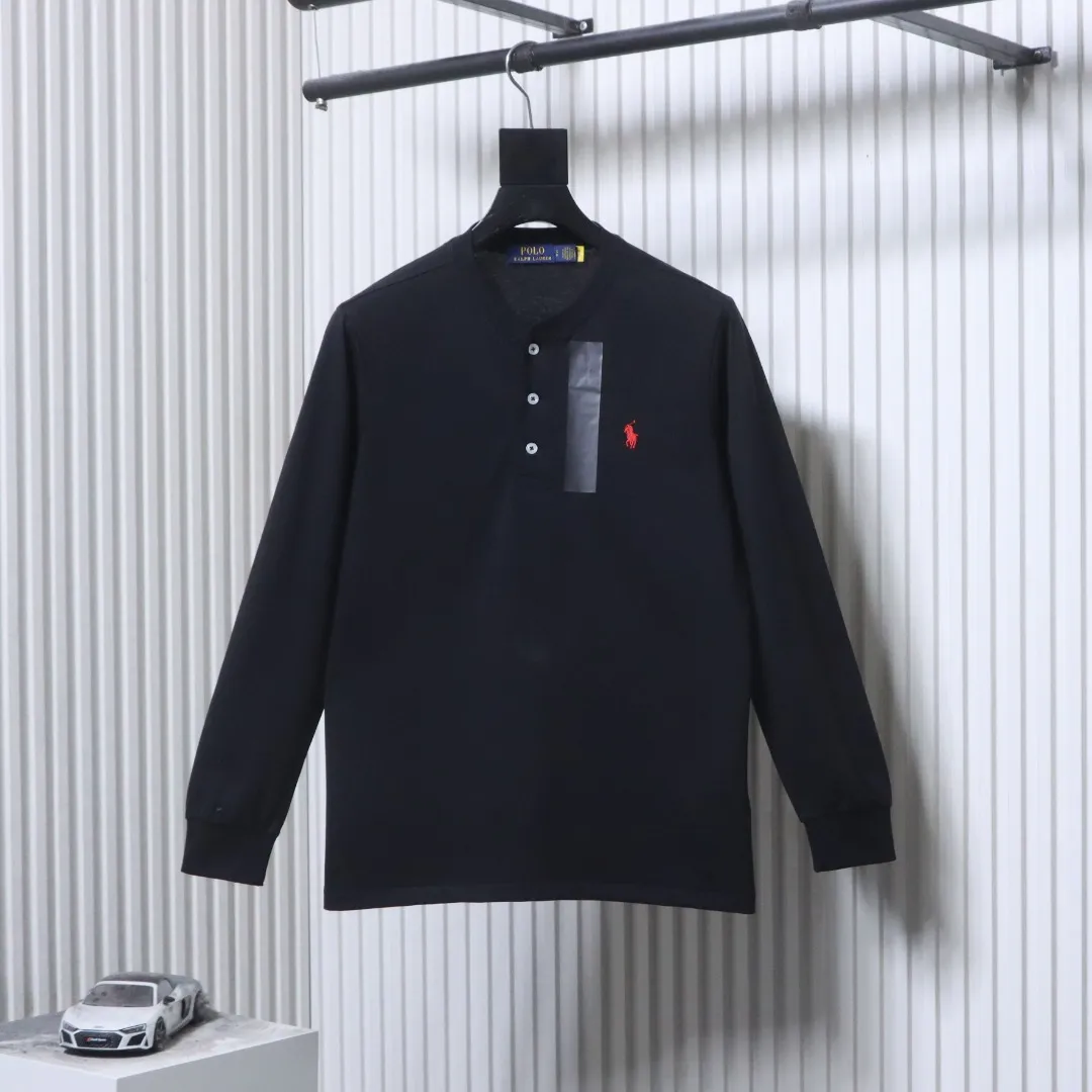 RL Pony Embroidered Henley Long Sleeve Shirt