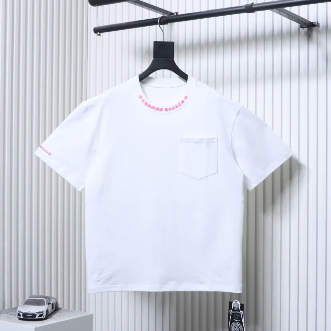 CH Pocket Letter Print Cotton T-Shirt