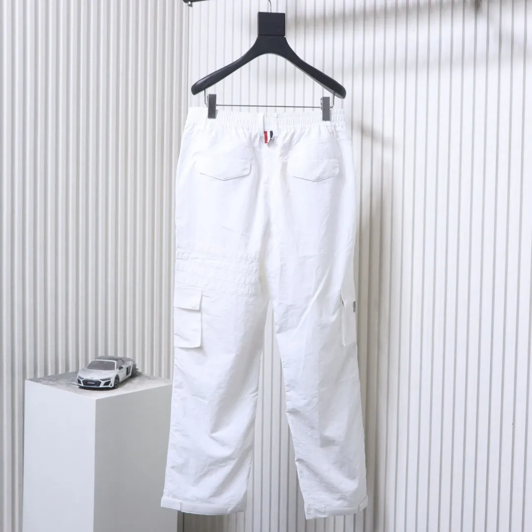 Back TB Four-Stripe Plaid Cargo Pants
