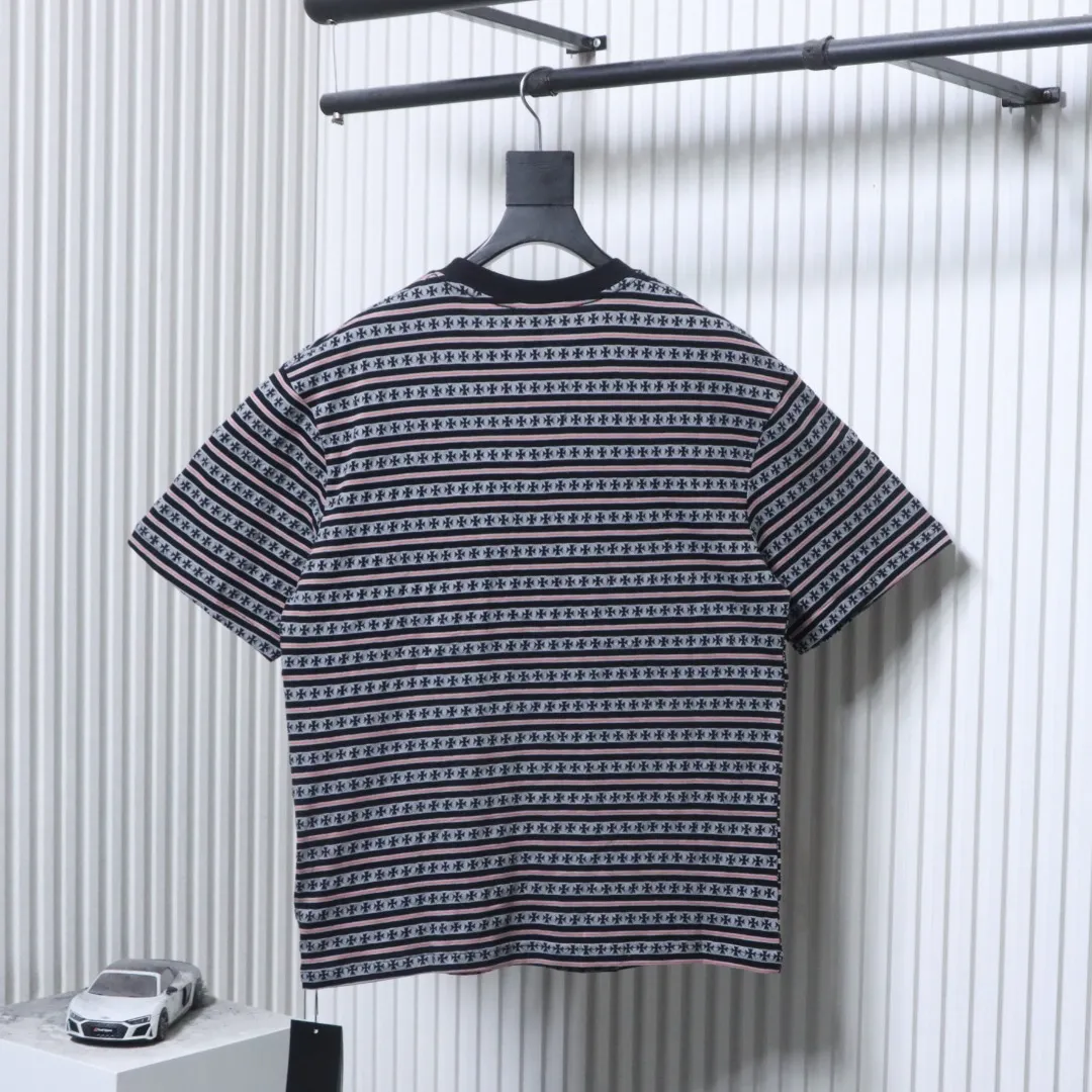 Back CH Cross Striped Oversized T-Shirt