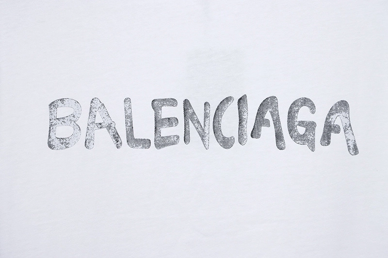 Balenciaga Front and Back Logo Print T-Shirt