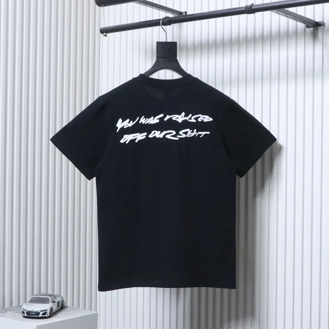 Back Sup Artistic Letter Print Cotton T-Shirt