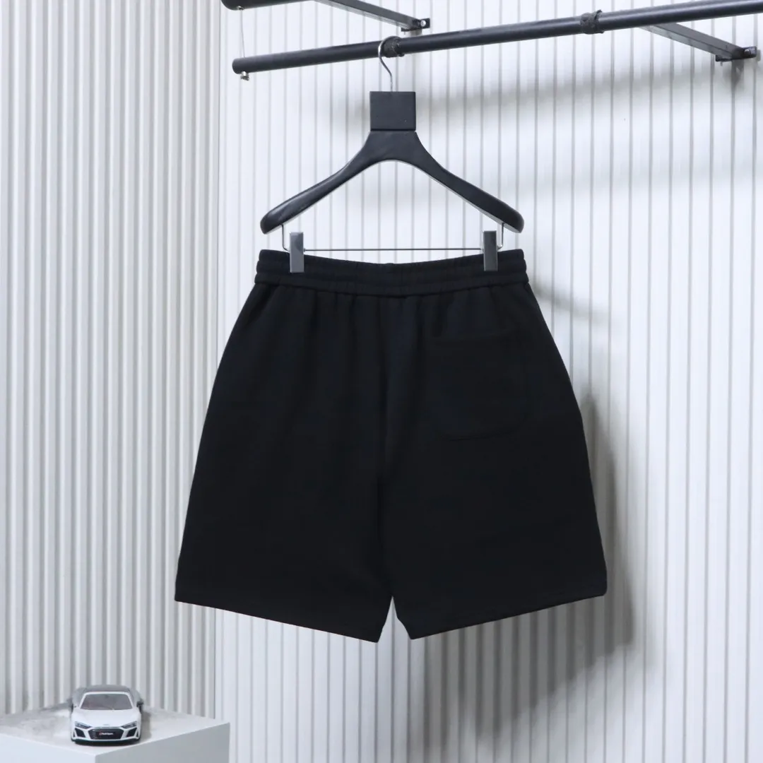 Back of Terry Embroidered Logo Drawstring Shorts