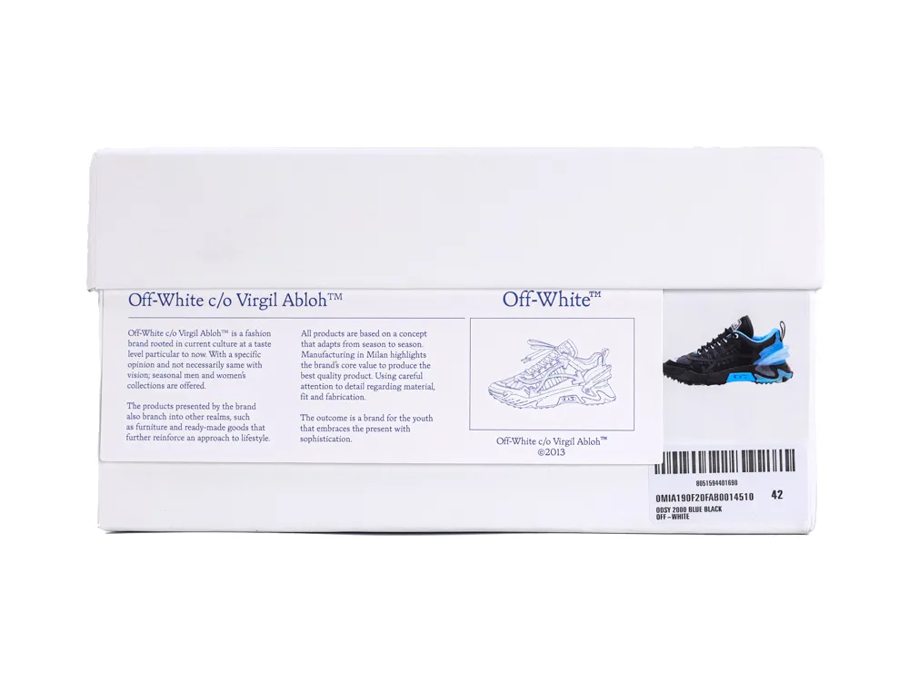 Off-White Odsy 2000 Sneakers Blue Black Shoe Box