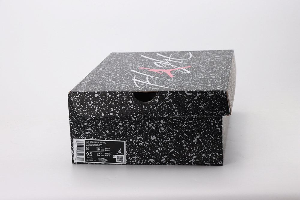 White blue ink-splashed shoe box