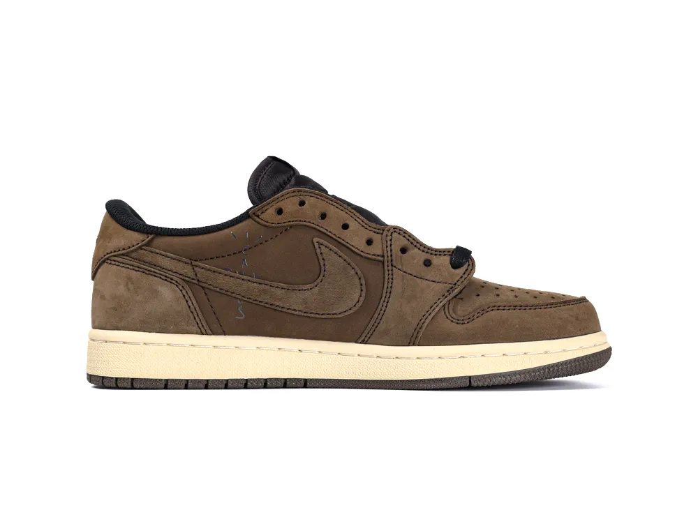 Travis Scott x Air Jordan 1 Retro Low OG SP Velvet Brown reverse Swoosh side view