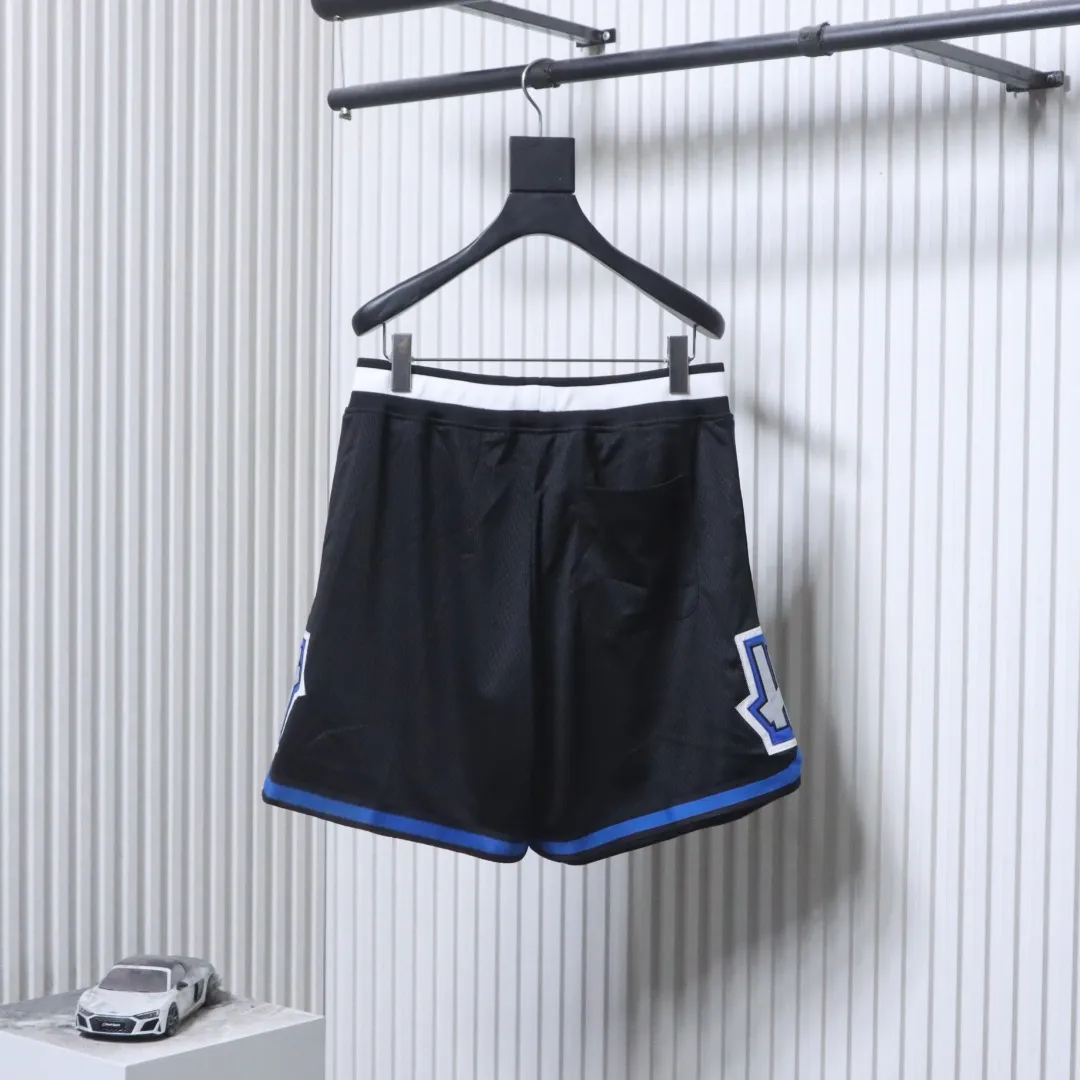 Back UD Five-Stripe Color-Block Mesh Basketball Shorts